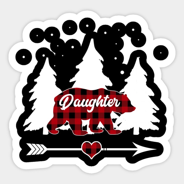 Daughter Bear Buffalo Red Plaid Matching Family Christmas Sticker by Soema